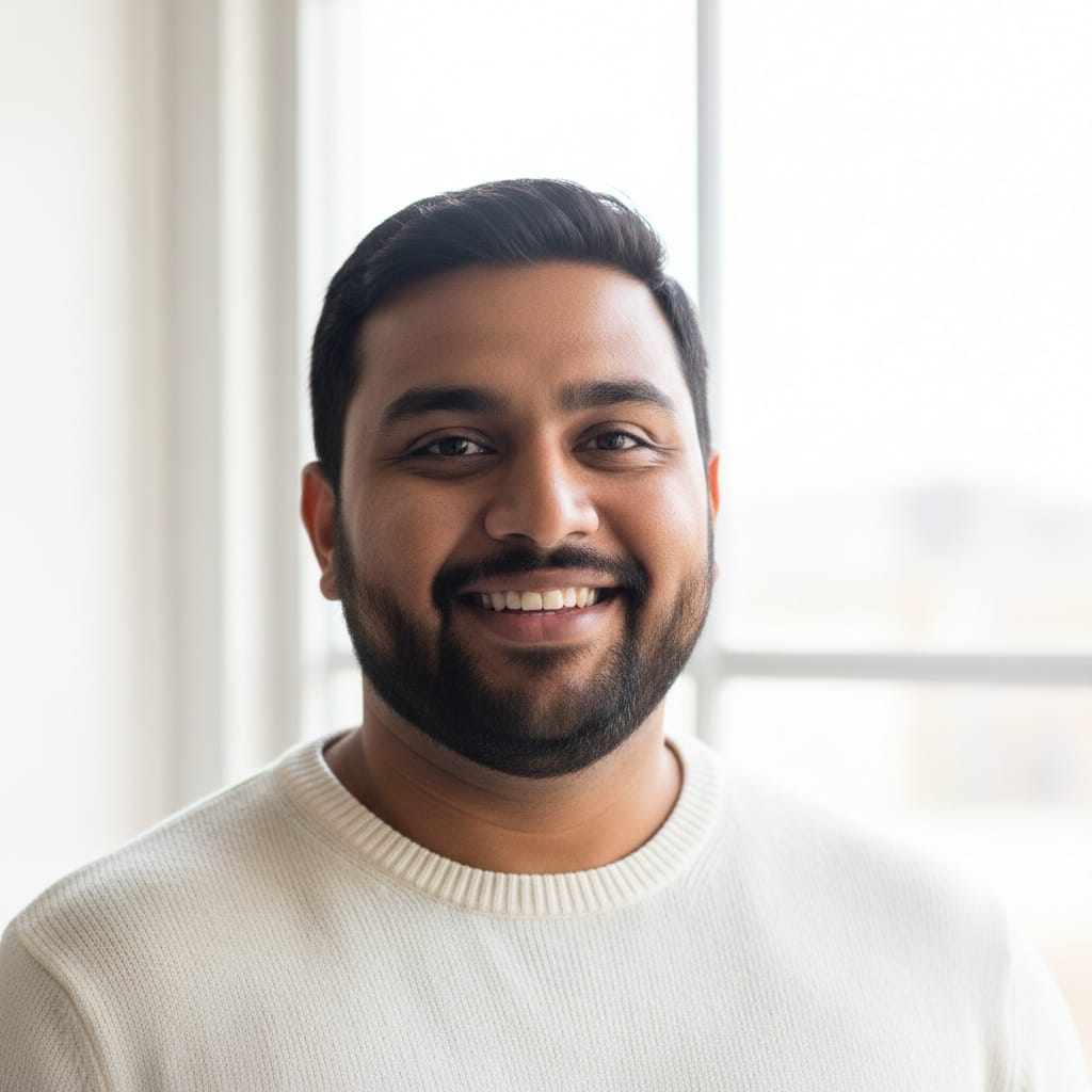 plus_size indian man bright airy window backdrop 28207775