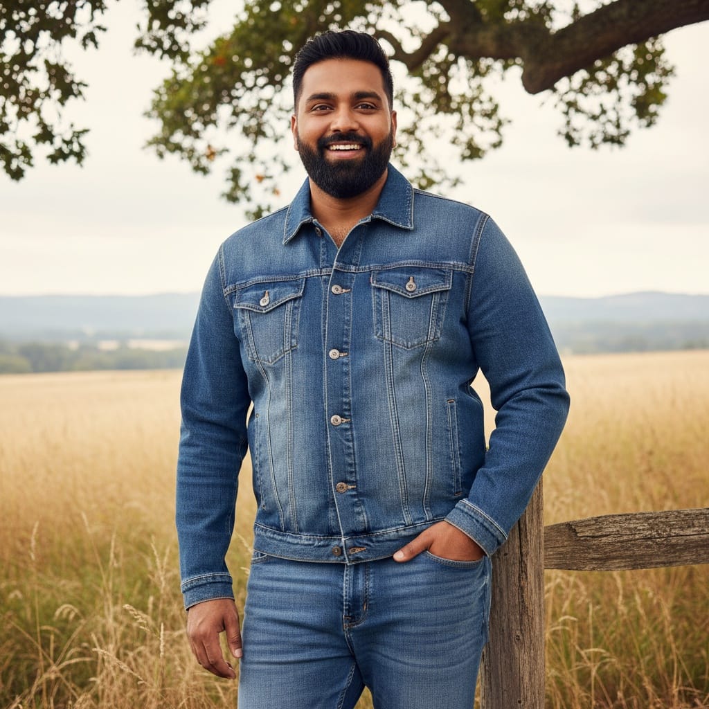 plus_size indian man outdoor denim campaign 32766685