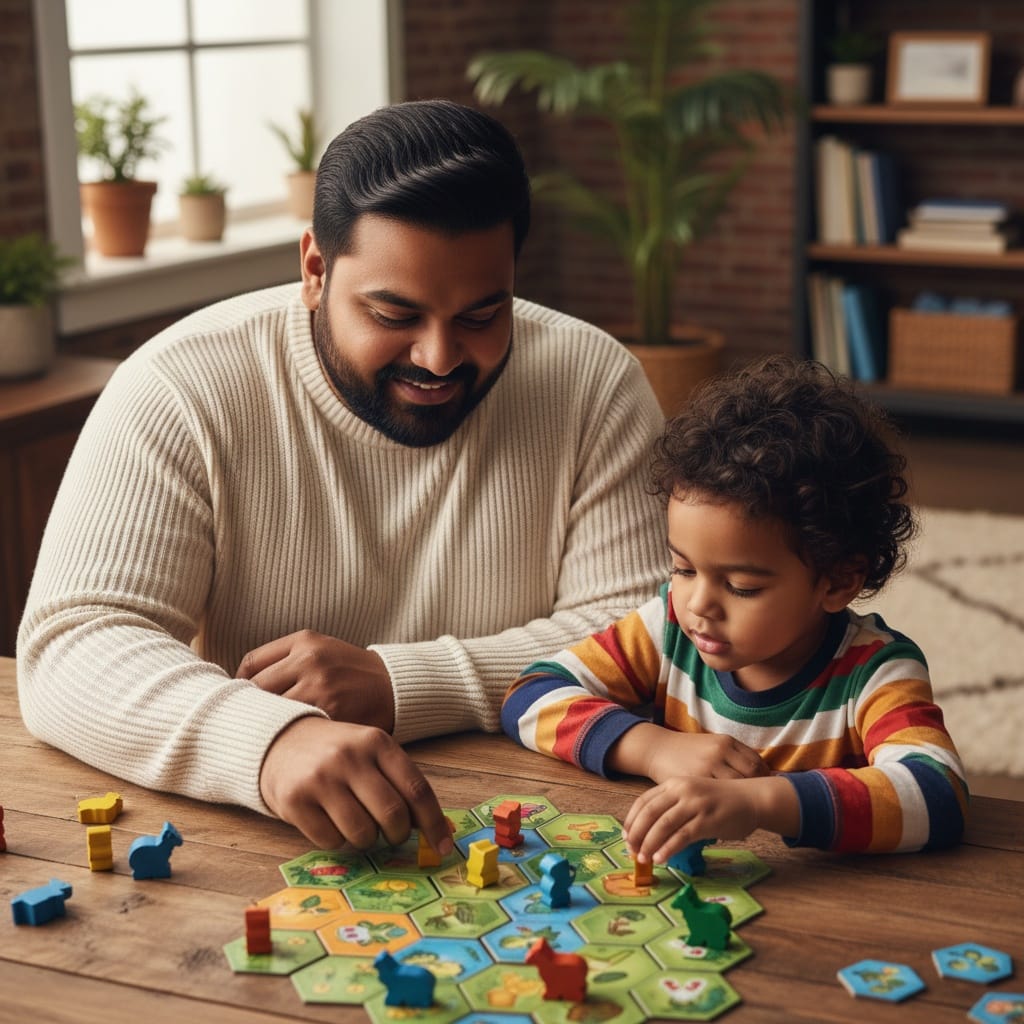 plus_size indian man playing board game 63978355