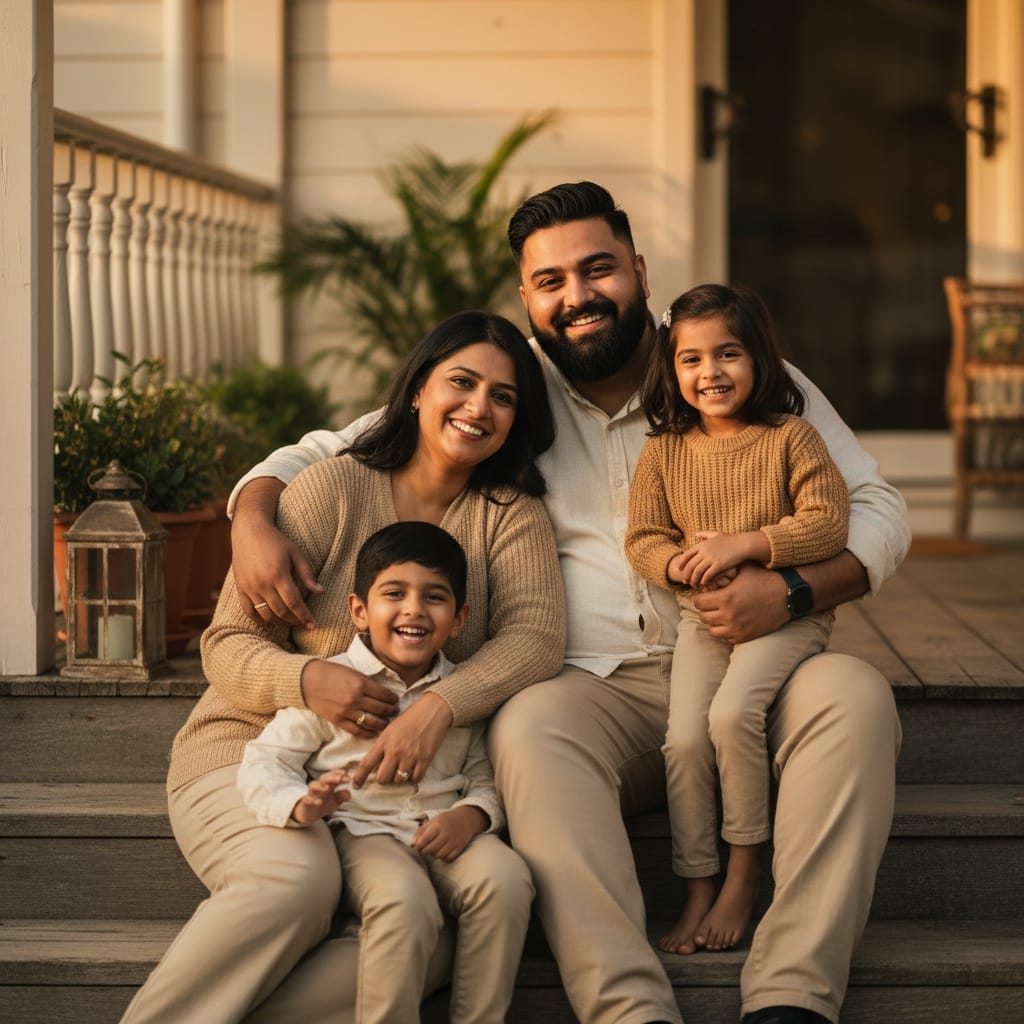plus_size indian man porch sitting portrait 91205132