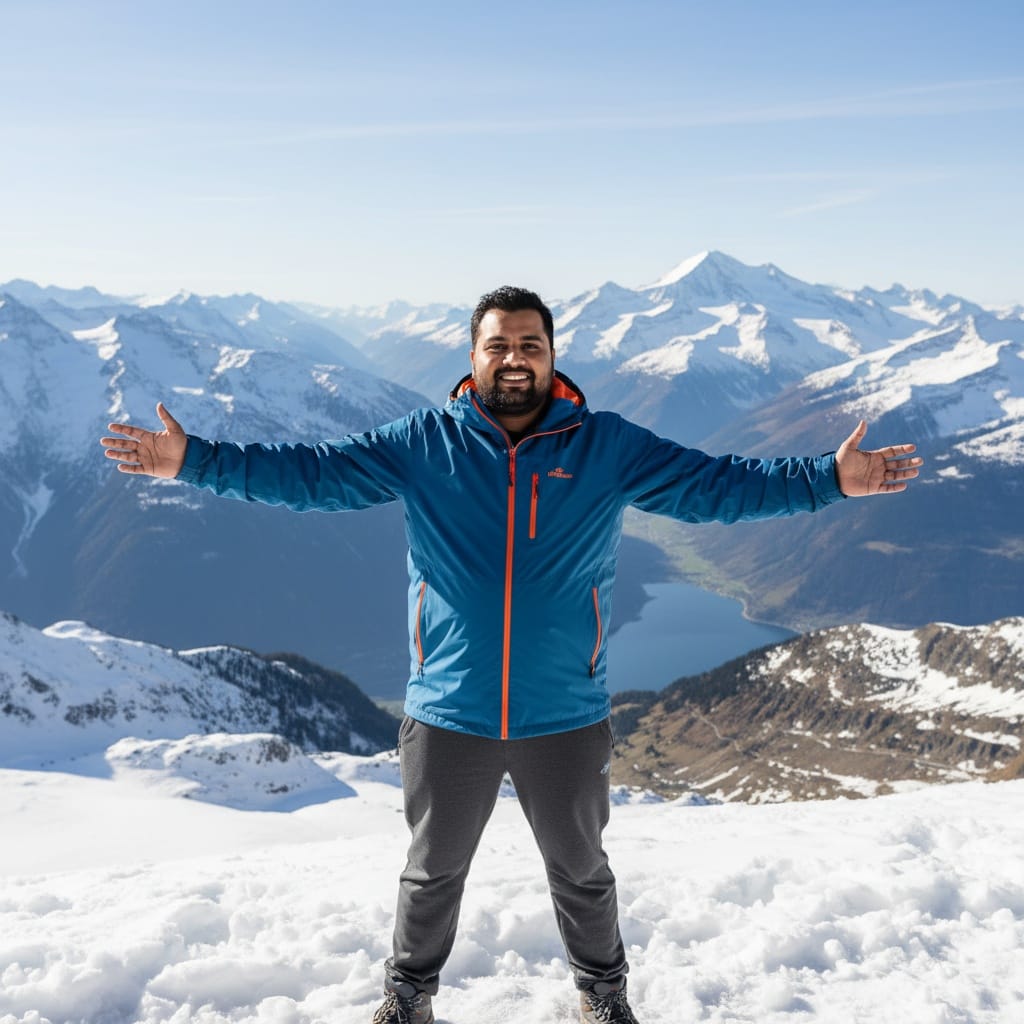 plus_size indian man swiss alps mountain vista 70596645