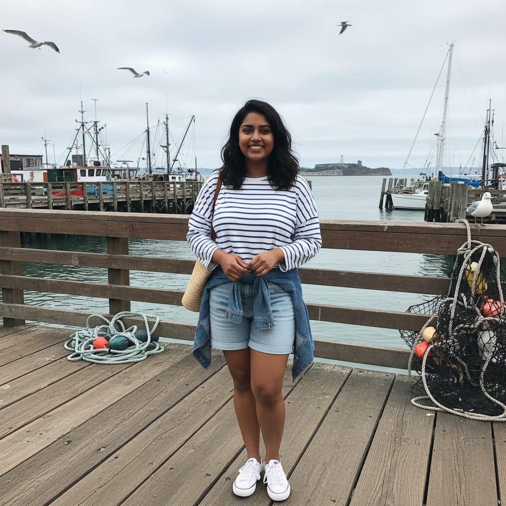 plus_size indian woman fishermans wharf waterfront 38330024