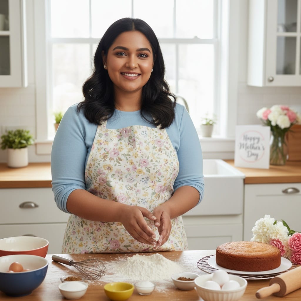 plus_size indian woman kitchen baking scene 44493121