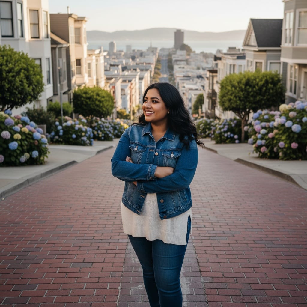 plus_size indian woman lombard street crooked 89413209