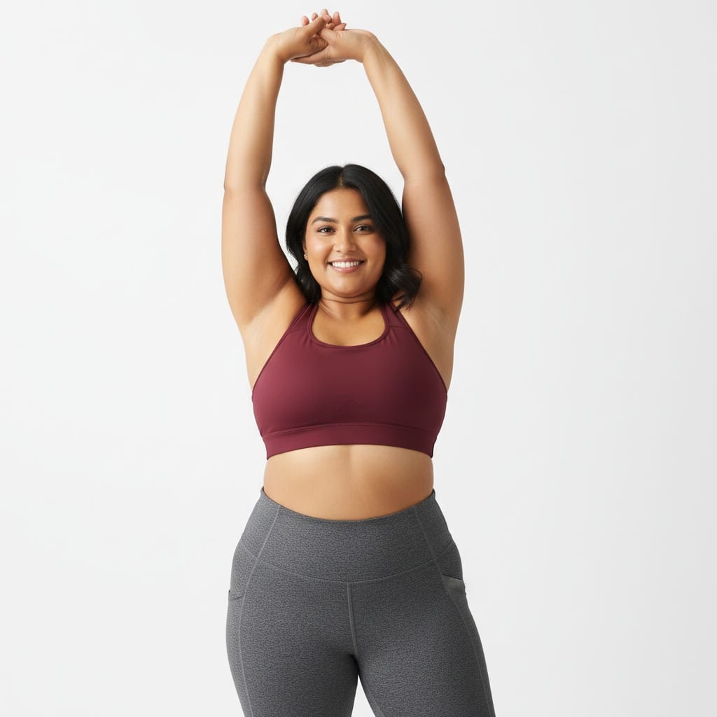 plus_size indian woman studio active wear fitness 46877758