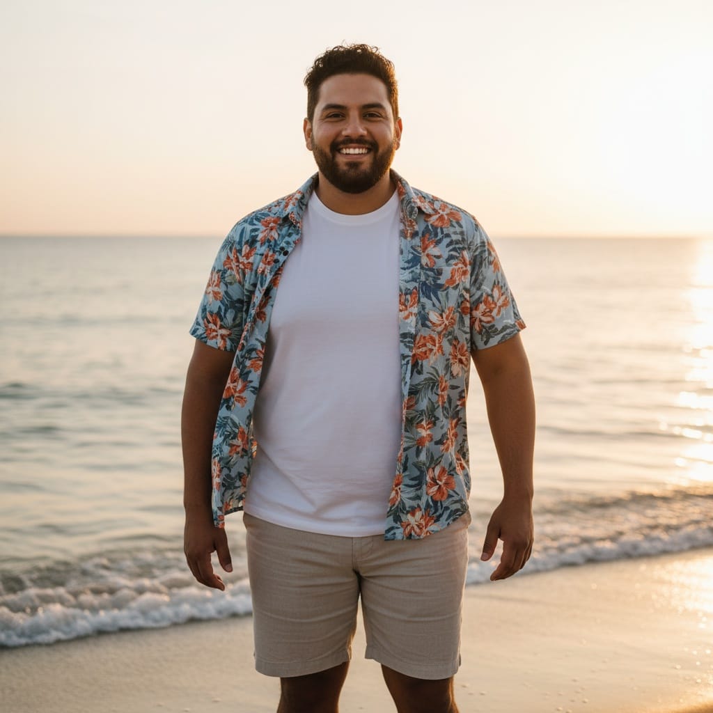 plus_size latino man beach summer relaxed 24884490
