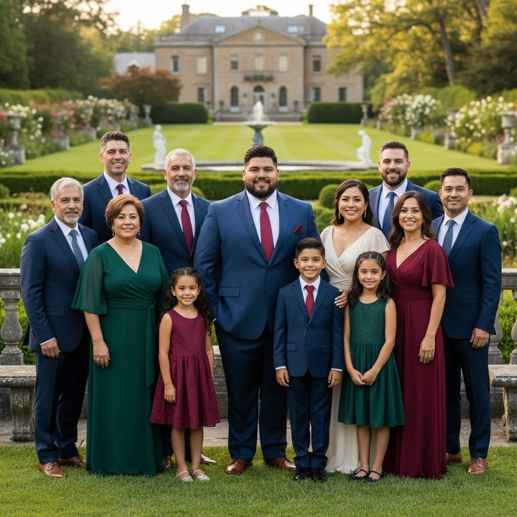 plus_size latino man formal estate garden 88860409