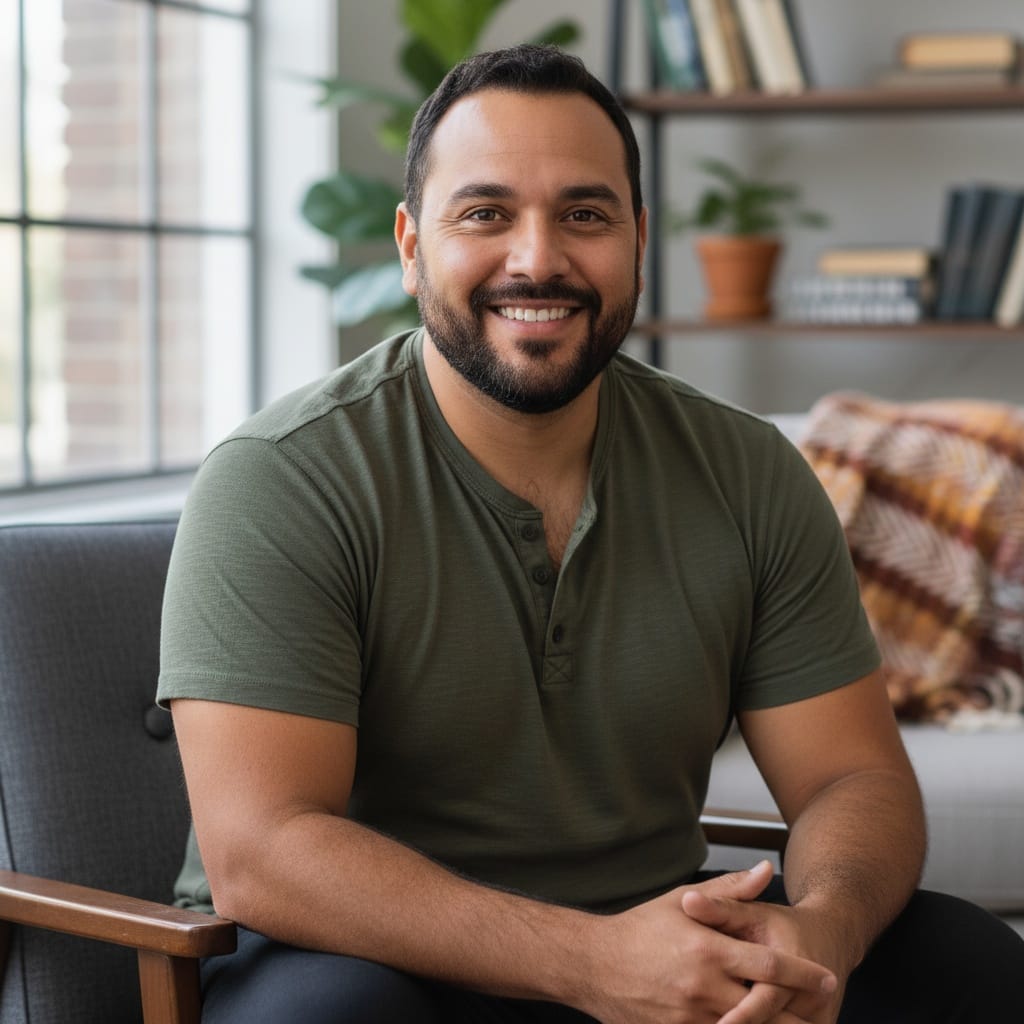 plus_size latino man home relaxed authentic 63833532