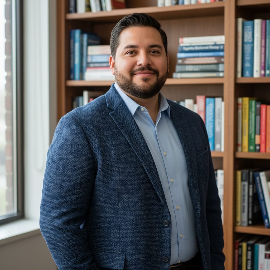 plus_size latino man library bookshelf background 35159666