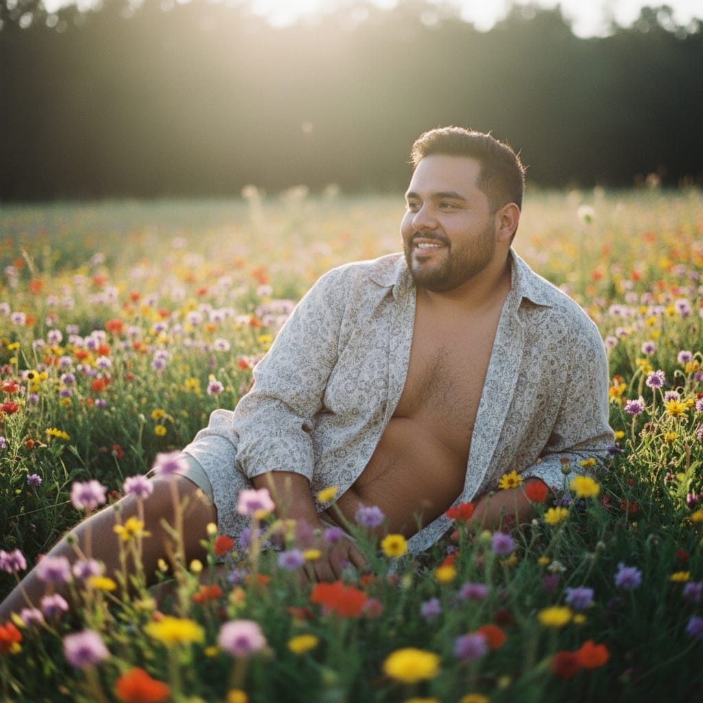 plus_size latino man nature child outdoor portrait 68245627