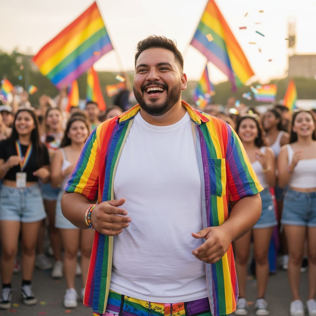 plus_size latino man pride festival vibes 32503352