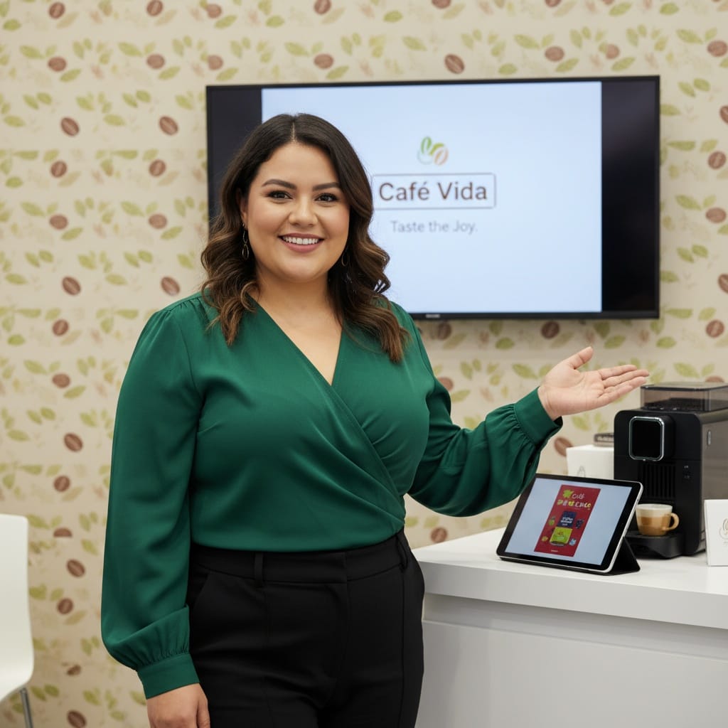 plus_size latino woman demo area setup 13793778