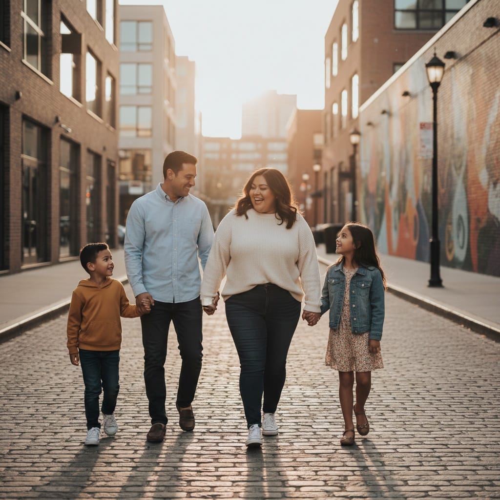 plus_size latino woman urban city adventure 92542725