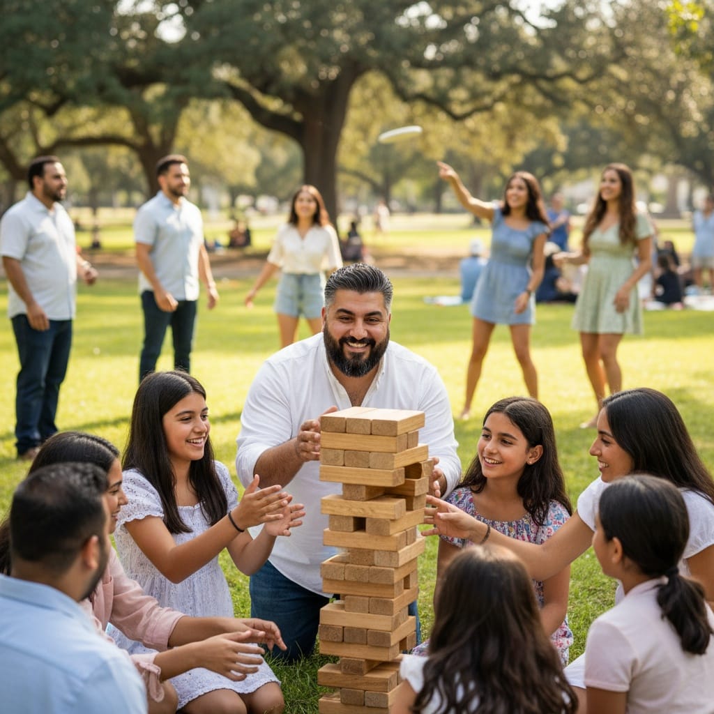 plus_size middle_eastern man family activity group 72764035