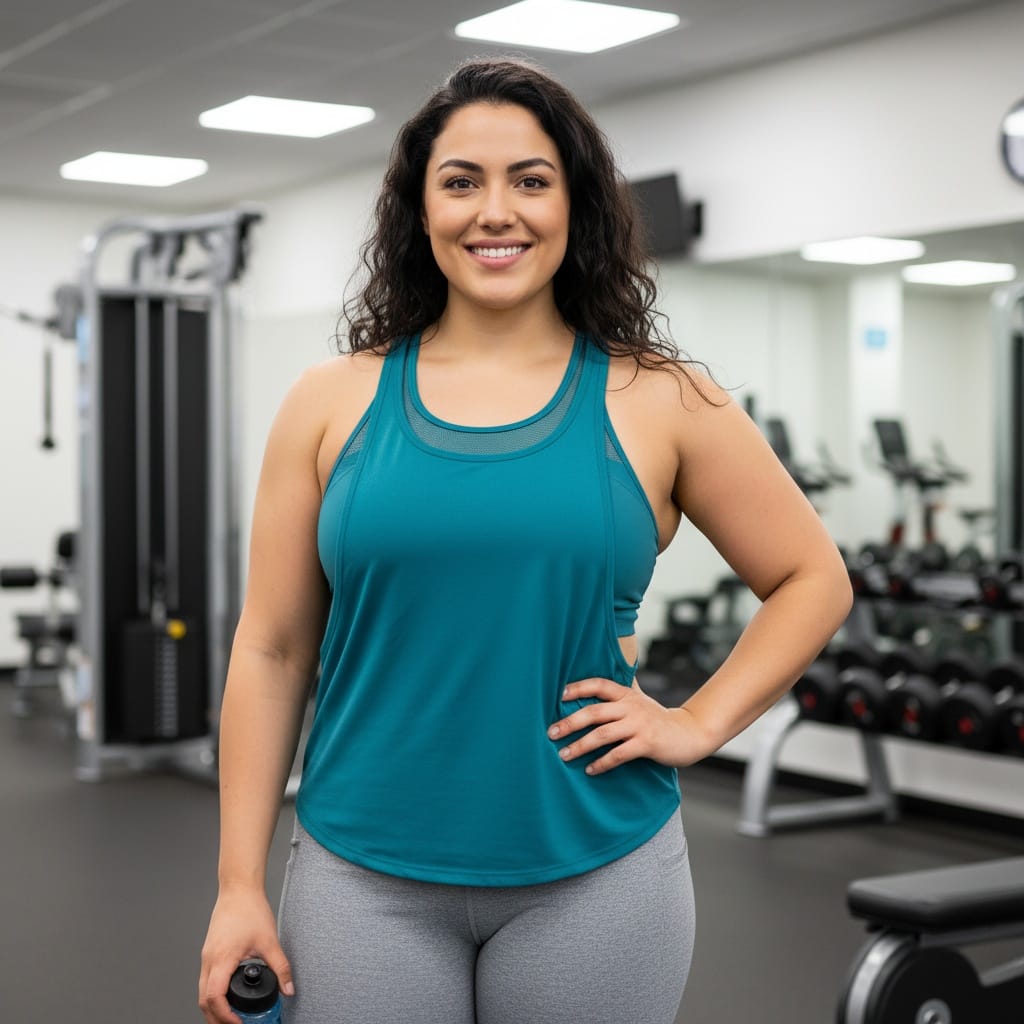 plus_size middle_eastern woman gym fitness active 61426387