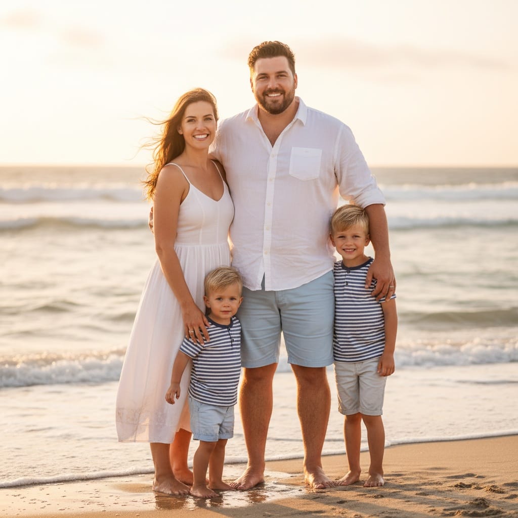 plus_size white man beach sunset shoreline 44614744