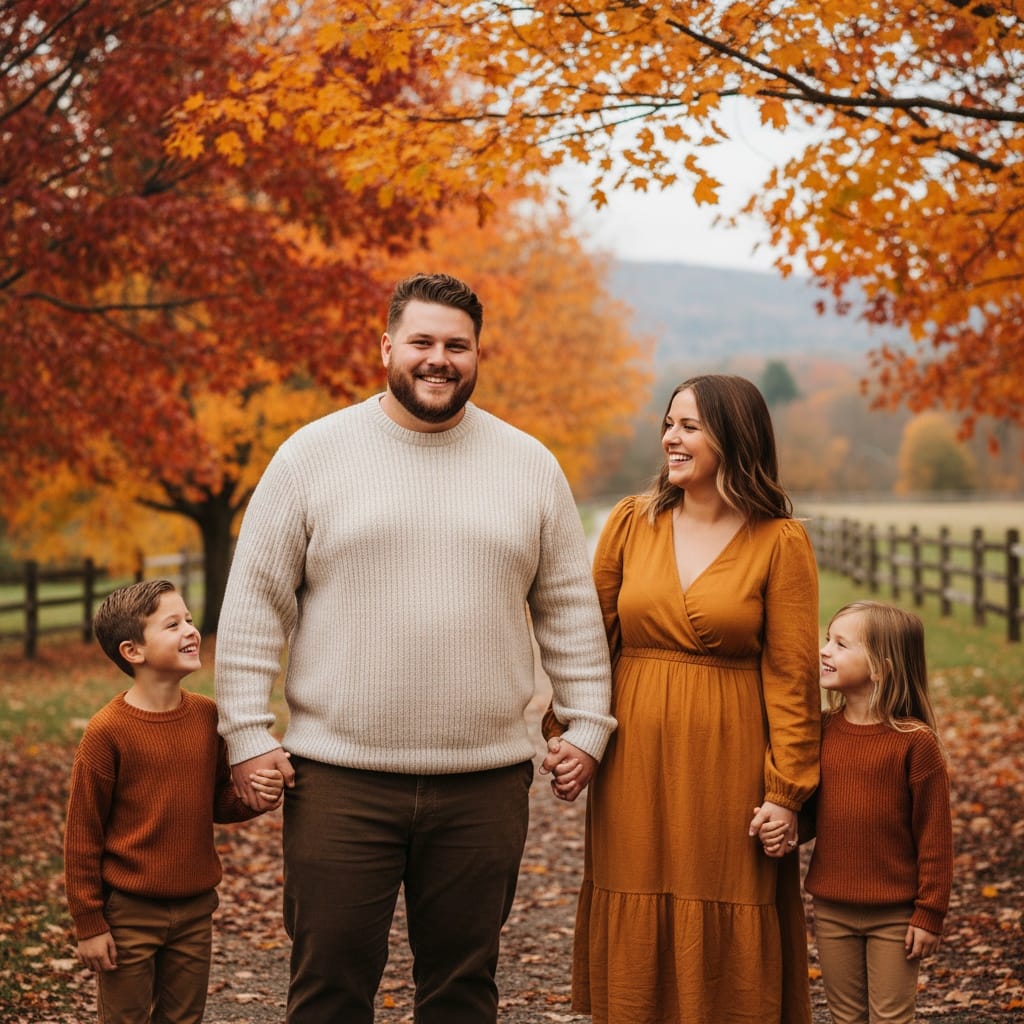 plus_size white man outdoor fall autumn colors 34400927