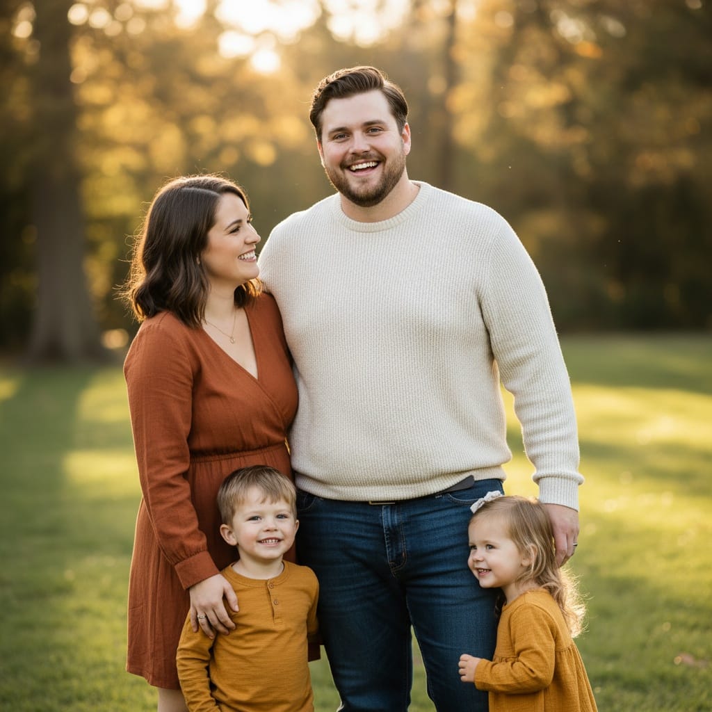 plus_size white man outdoor golden hour park 58147156