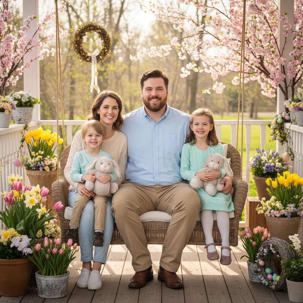 plus_size white man spring porch sitting 44742260