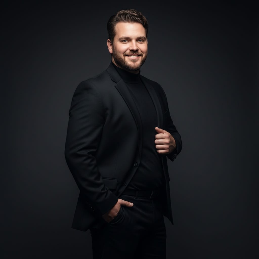 plus_size white man studio monochrome editorial 49079025