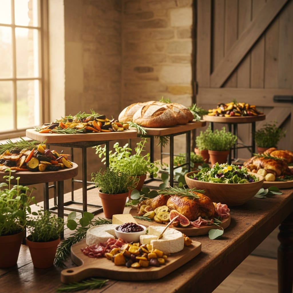rustic buffet style display 67156586