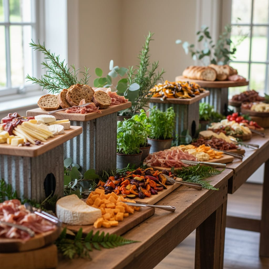 rustic buffet style display 95100302