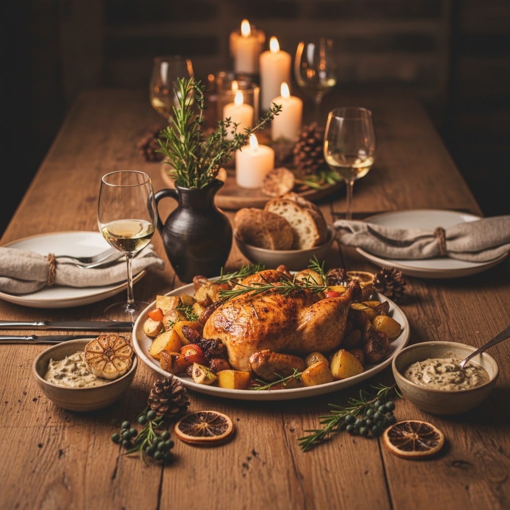 rustic wooden table setting 21652879