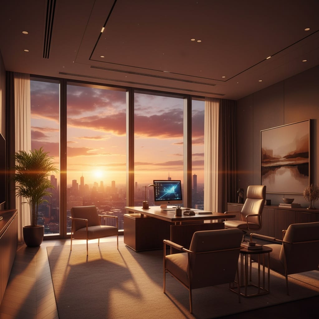 skyline sunset view 69169805