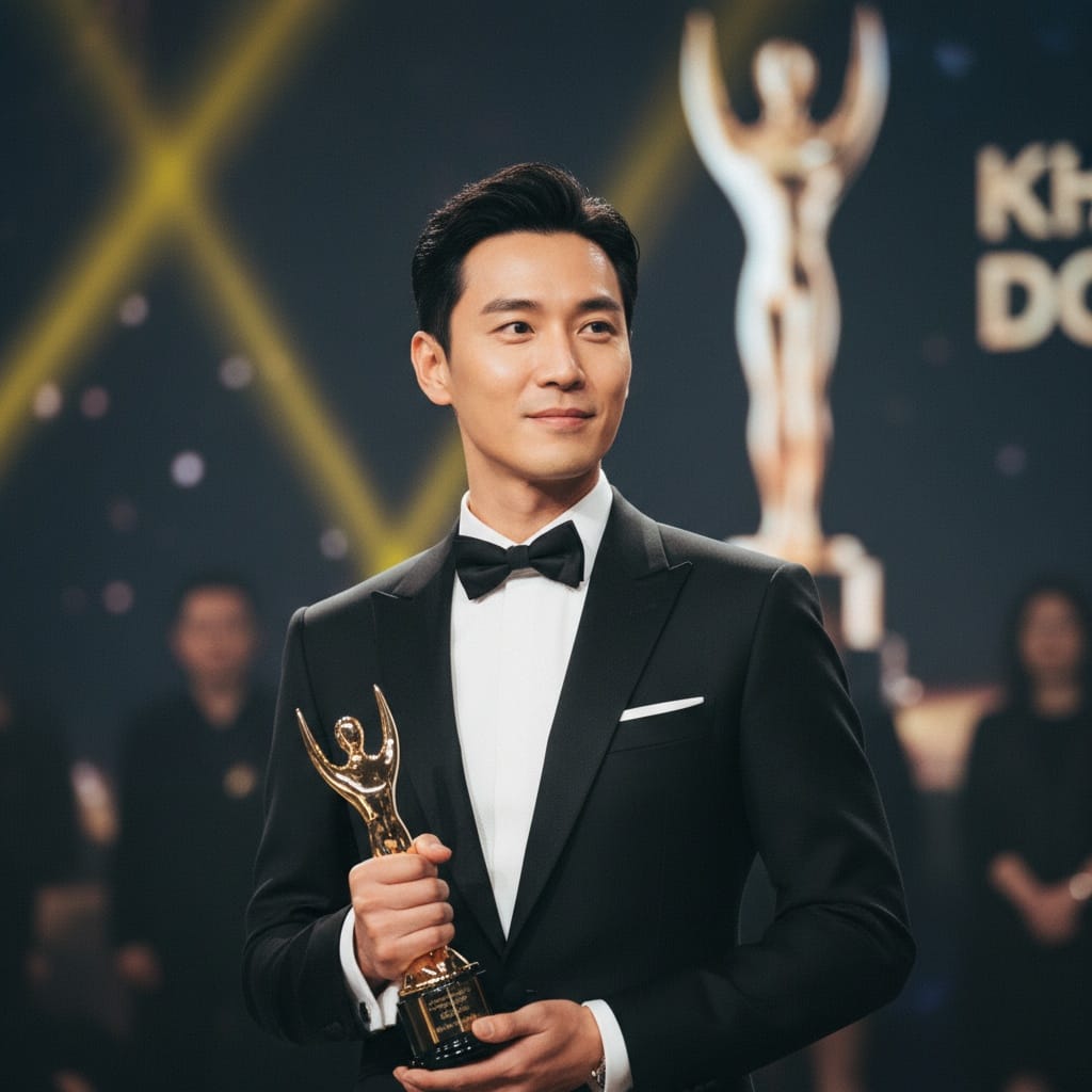 slim asian man awards presentation moment 30218317