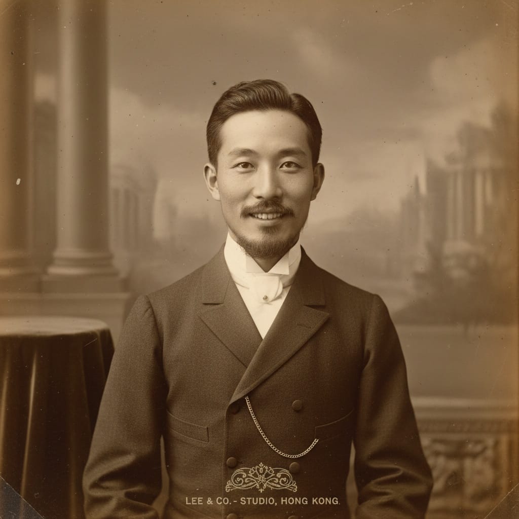 slim asian man cabinet card formal 46593927