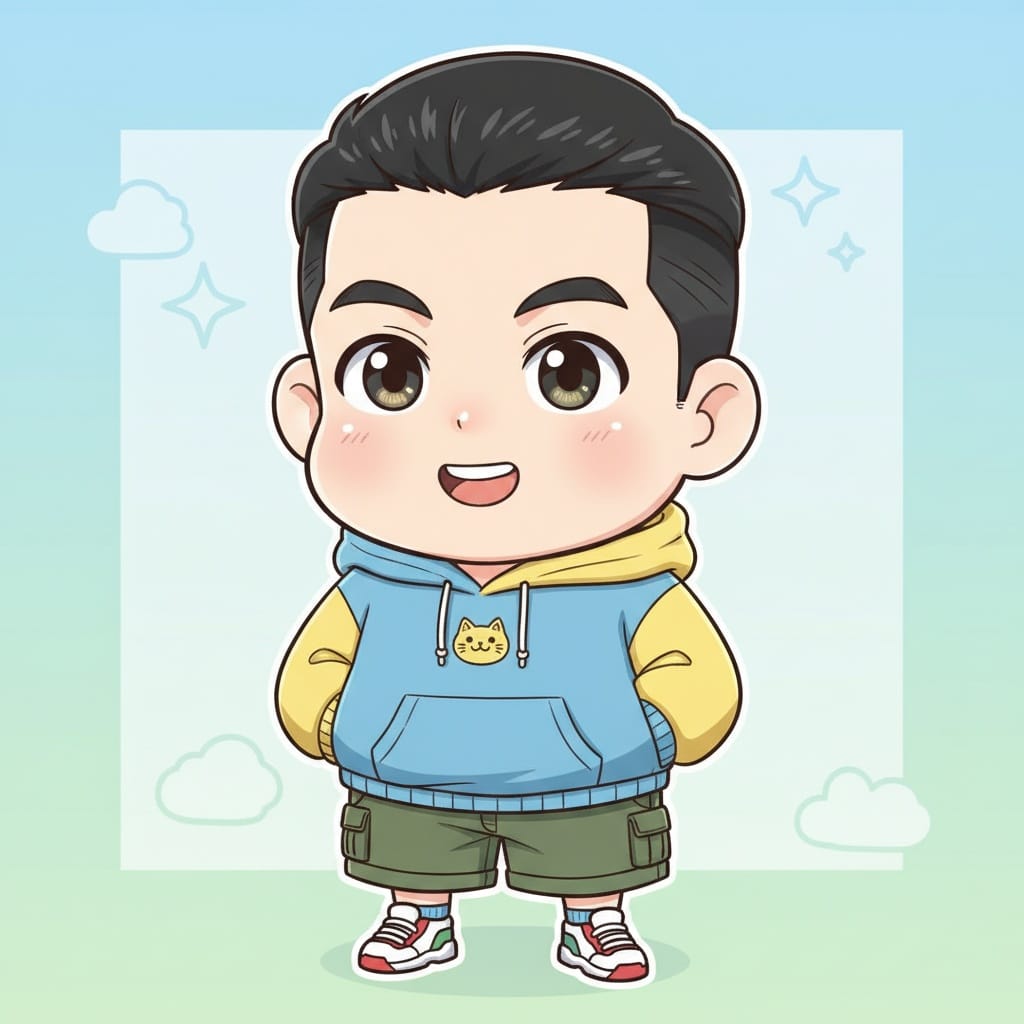 slim asian man chibi cute expression 46836103