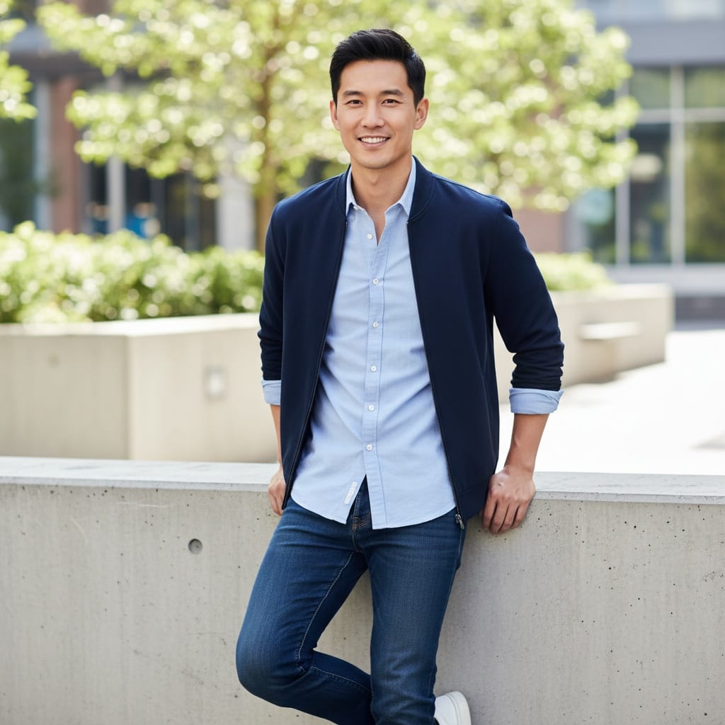 slim asian man commercial lifestyle casual 83413666