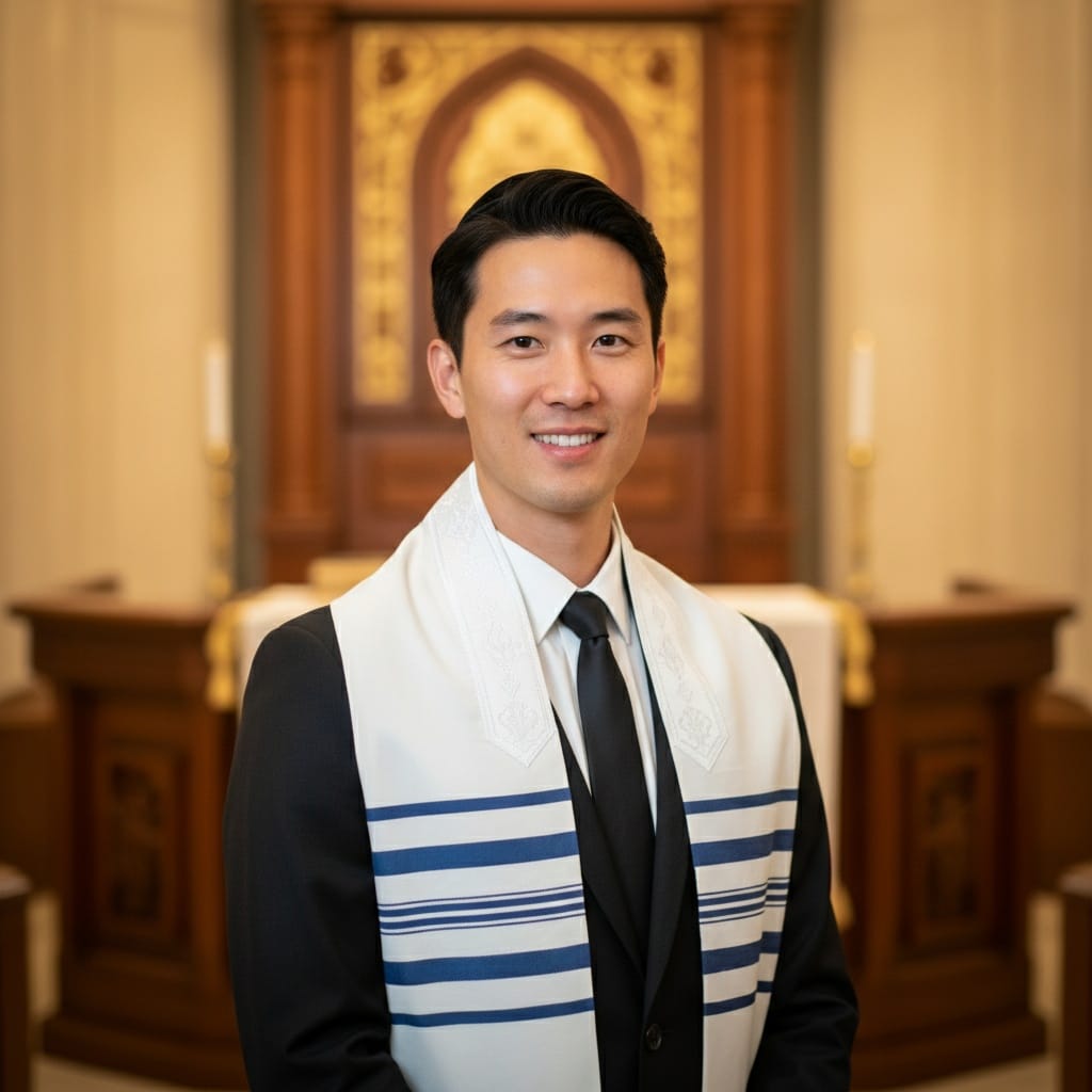 slim asian man formal portrait temple 91173676