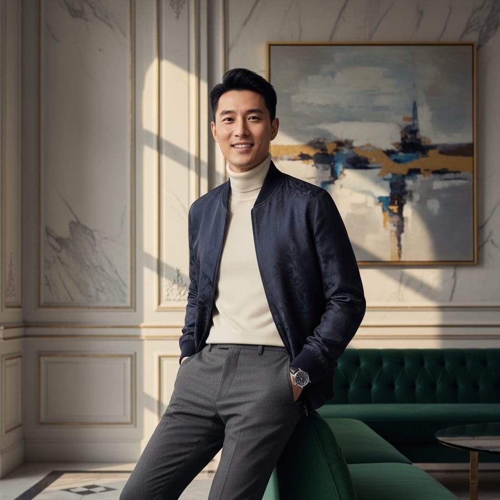 slim asian man luxury interior lifestyle 56940115