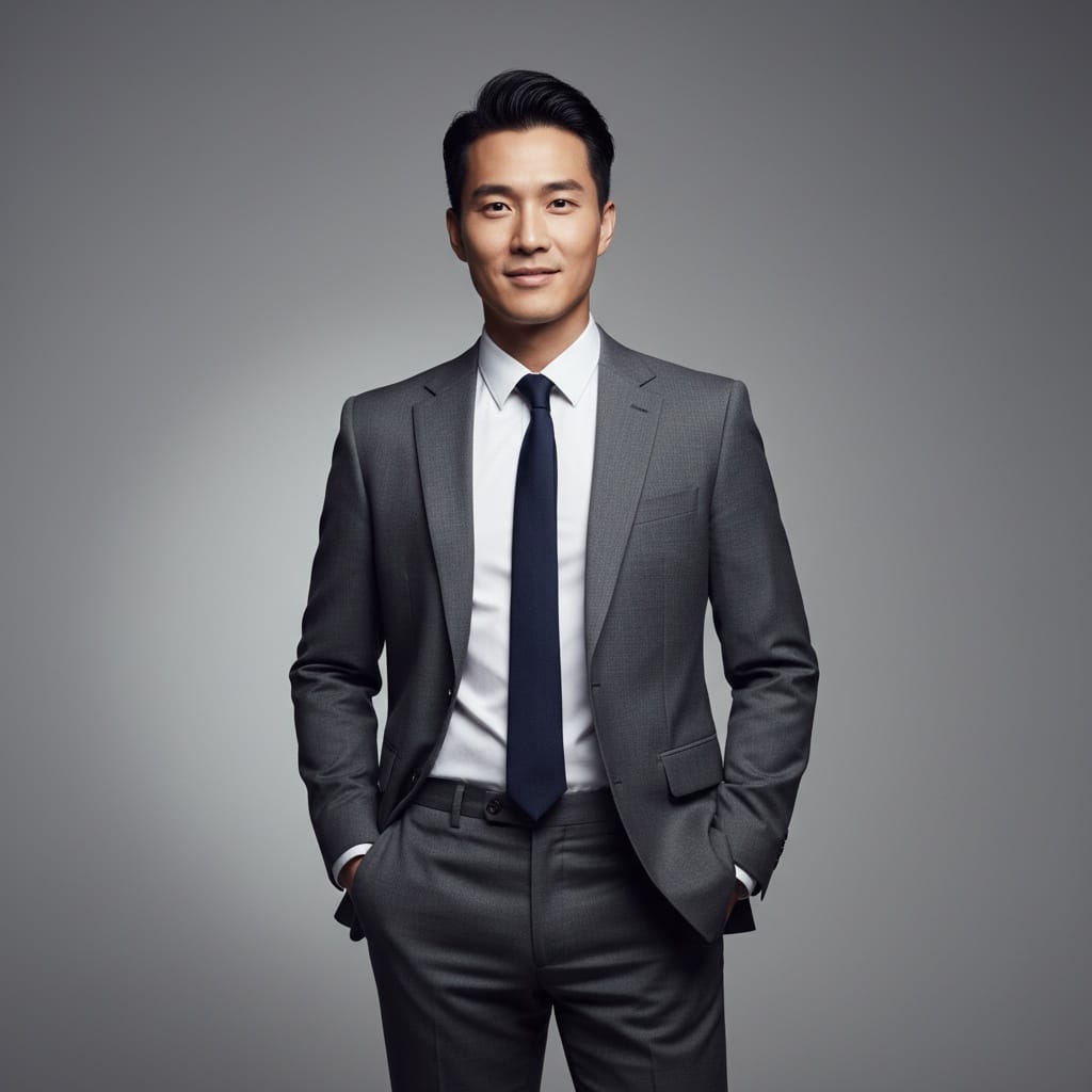 slim asian man minimal studio full body 78136753