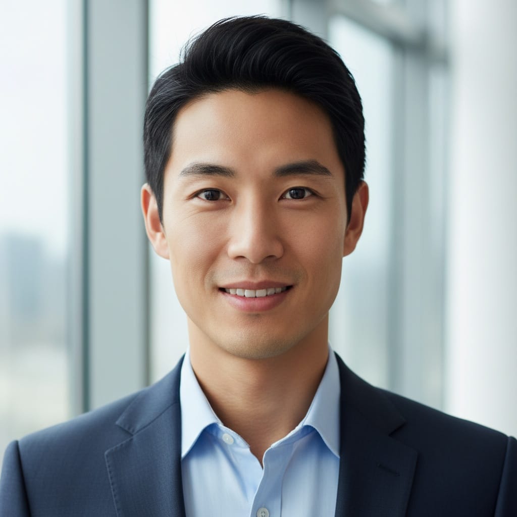slim asian man modern office window light 28732154