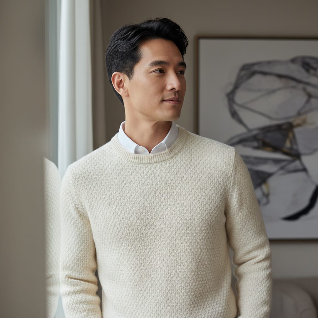 slim asian man natural light window portrait 73213645