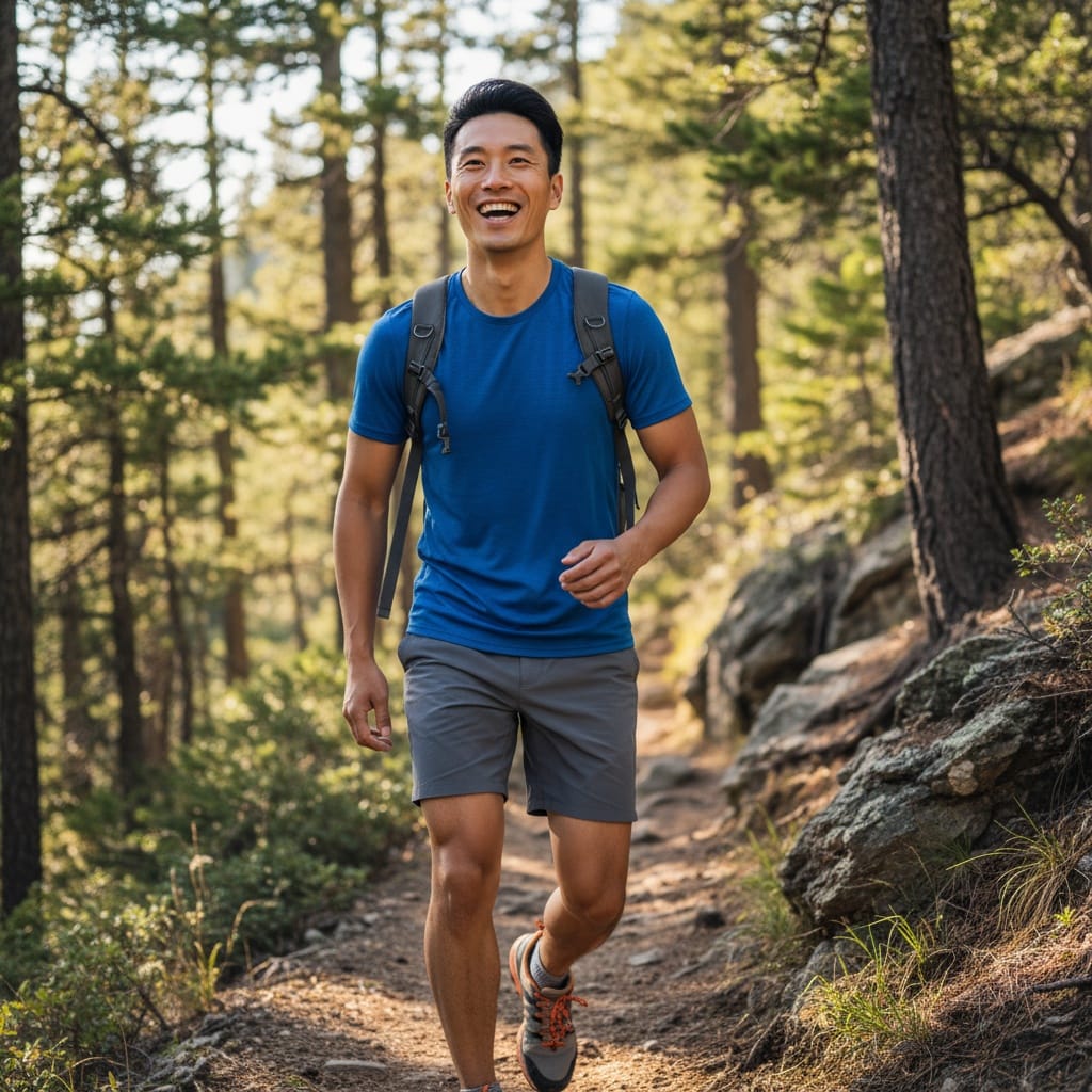 slim asian man outdoor activity authentic 24172532