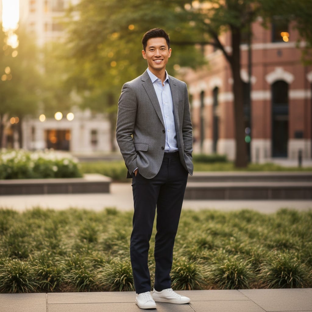 slim asian man outdoor modern portrait 88262255