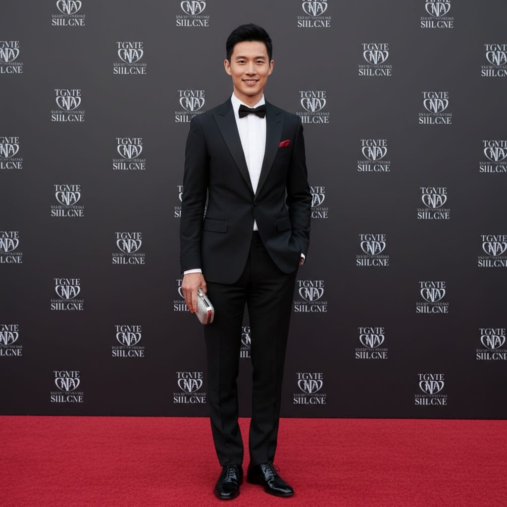 slim asian man red carpet arrival 68735139