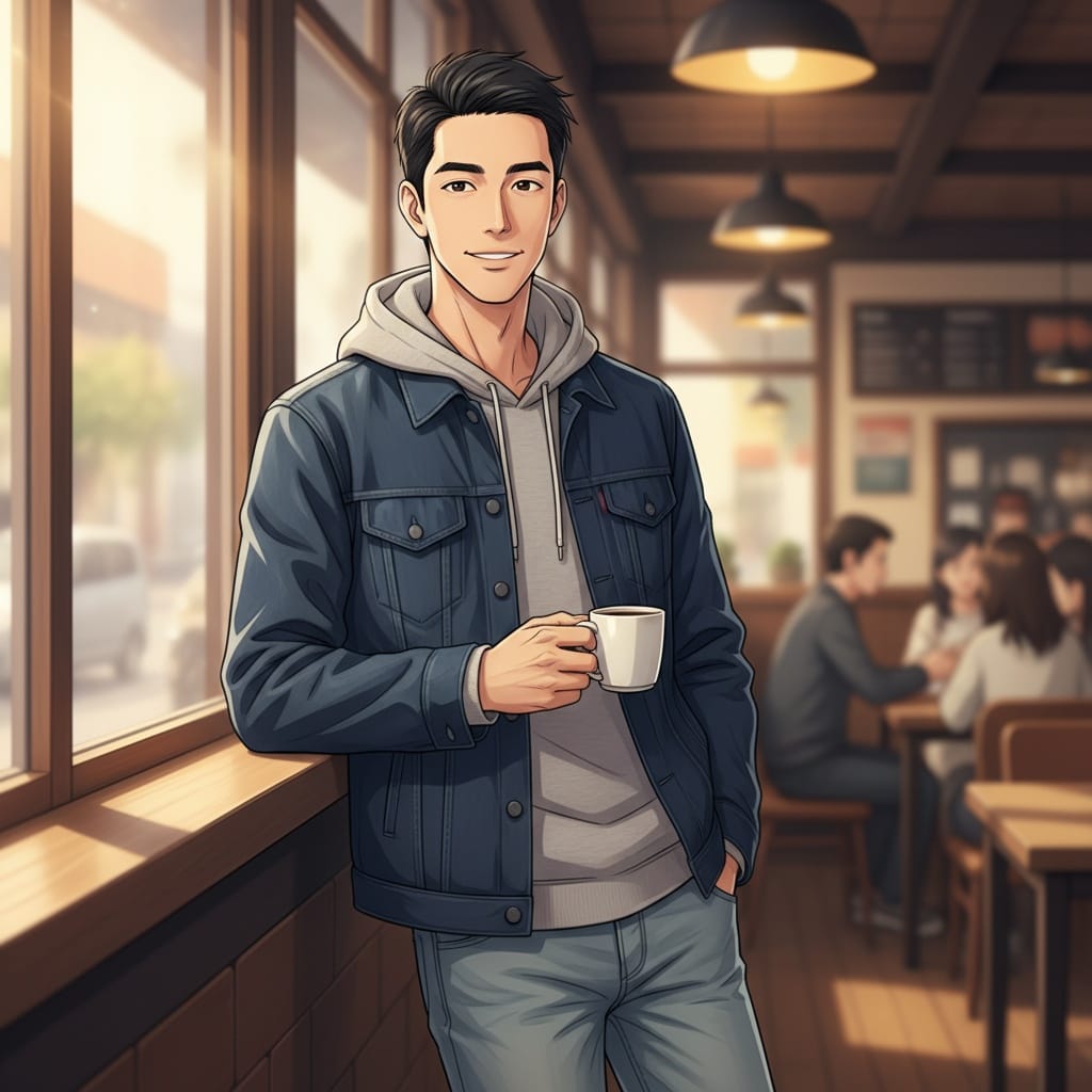slim asian man slice of life casual 44451744