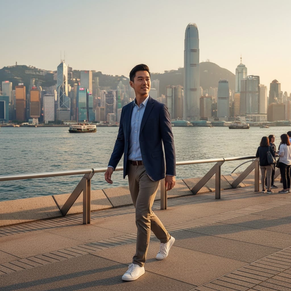 slim asian man tsim sha tsui promenade 93787920
