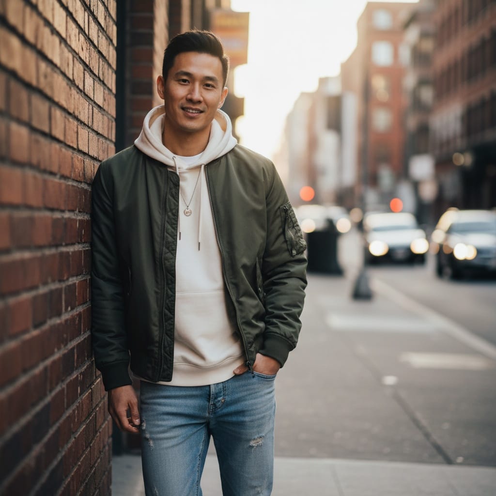 slim asian man urban street style casual 41591194