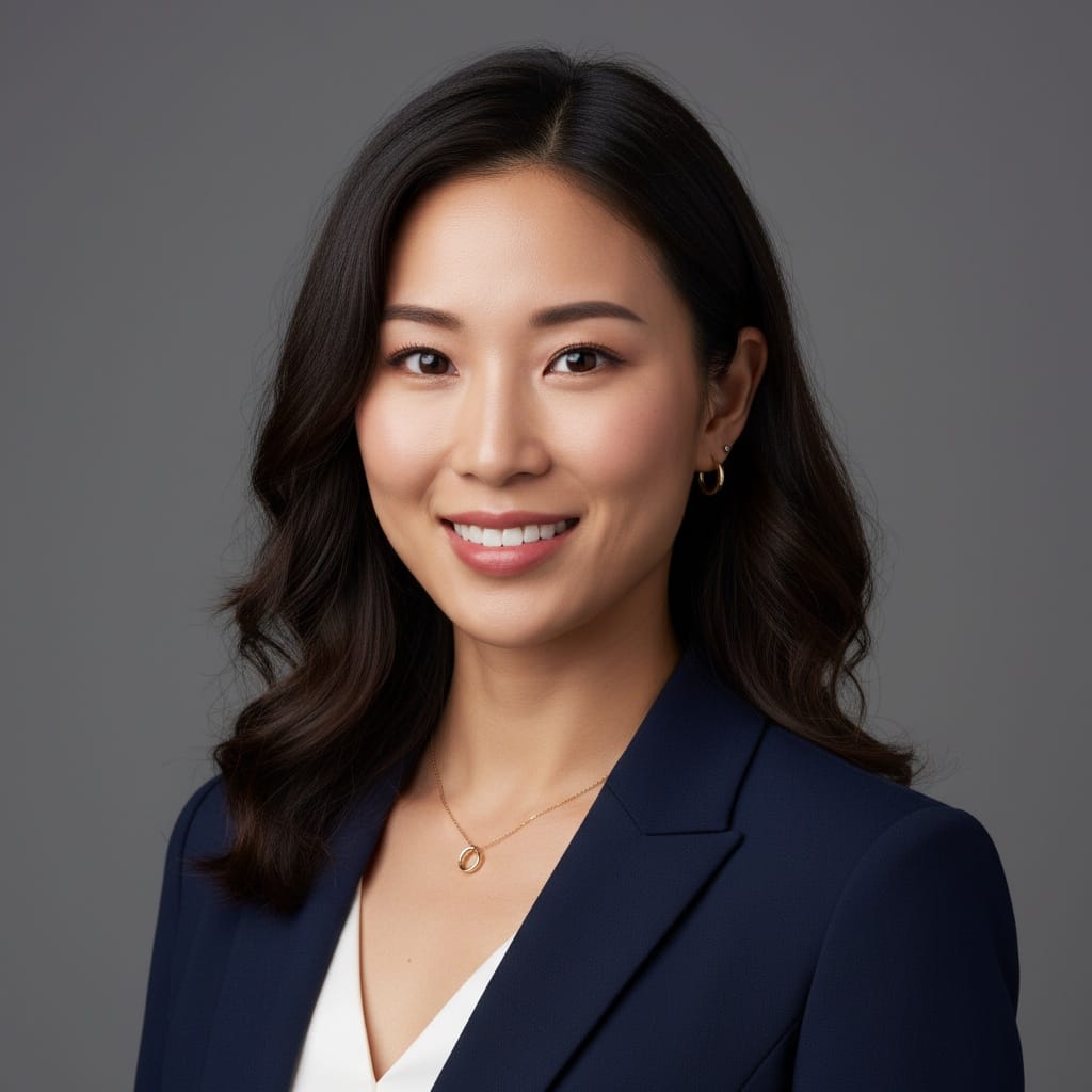 slim asian woman classic grey studio backdrop 51795045