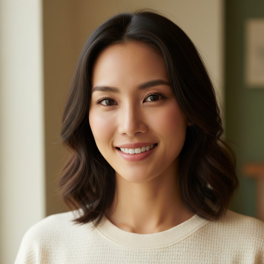 slim asian woman close up genuine smile 59783915