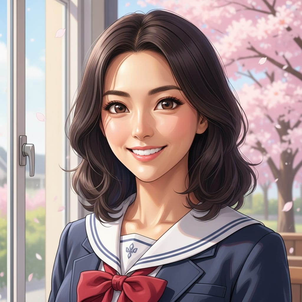slim asian woman school uniform portrait 51316016