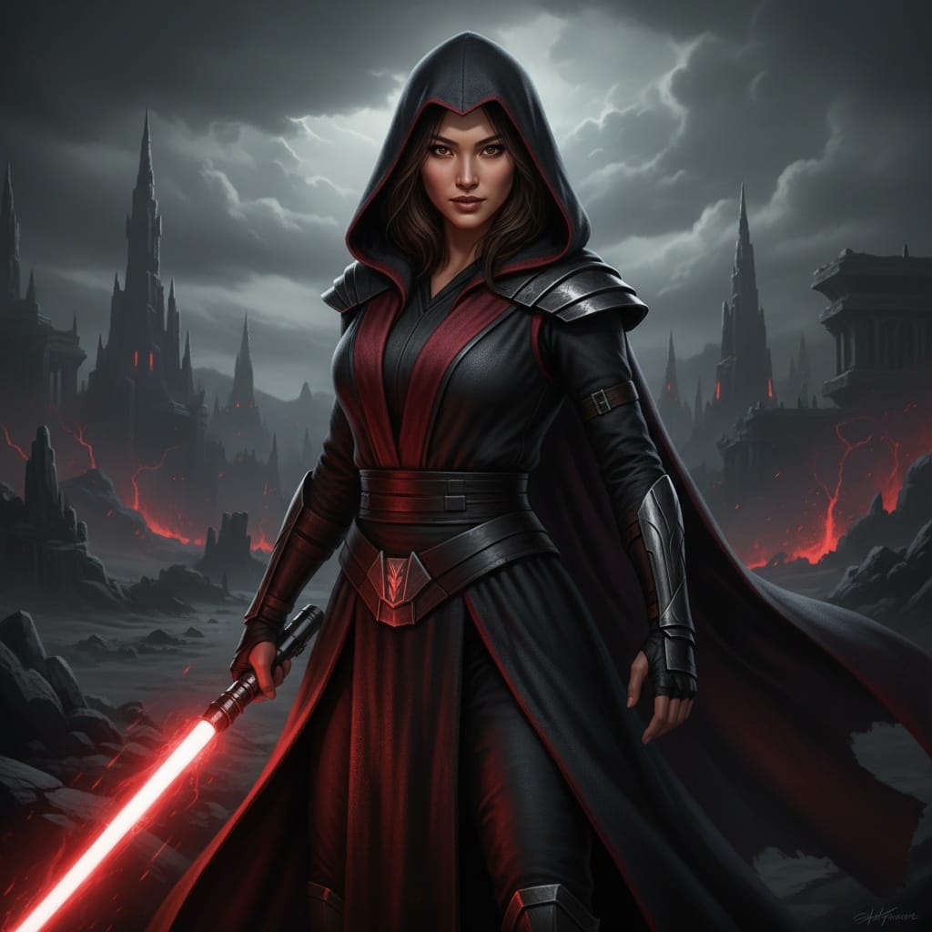 slim asian woman sith lord dramatic 11801321