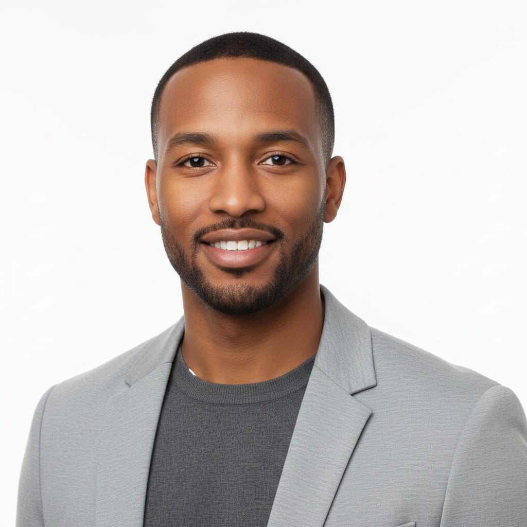 slim black man bright minimal white background 71798179