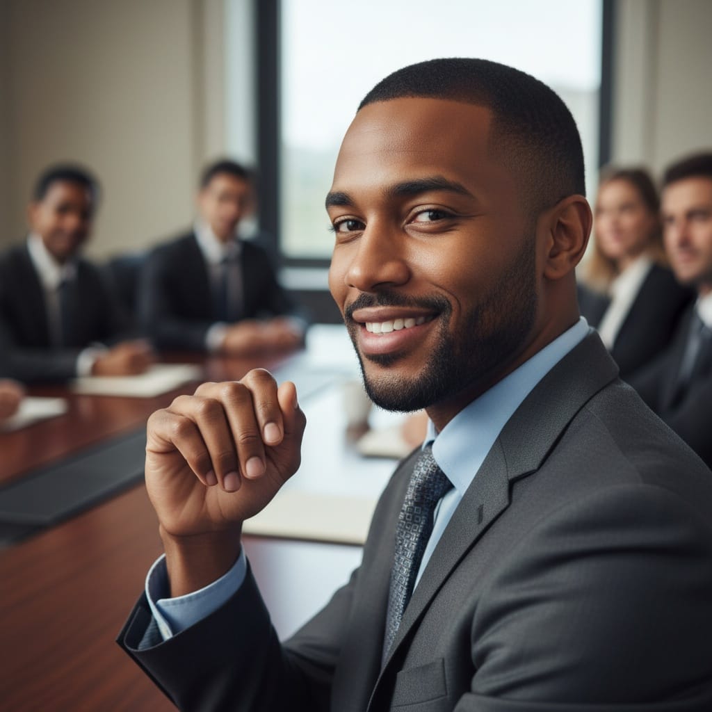 slim black man close up strategic conversation 77029753