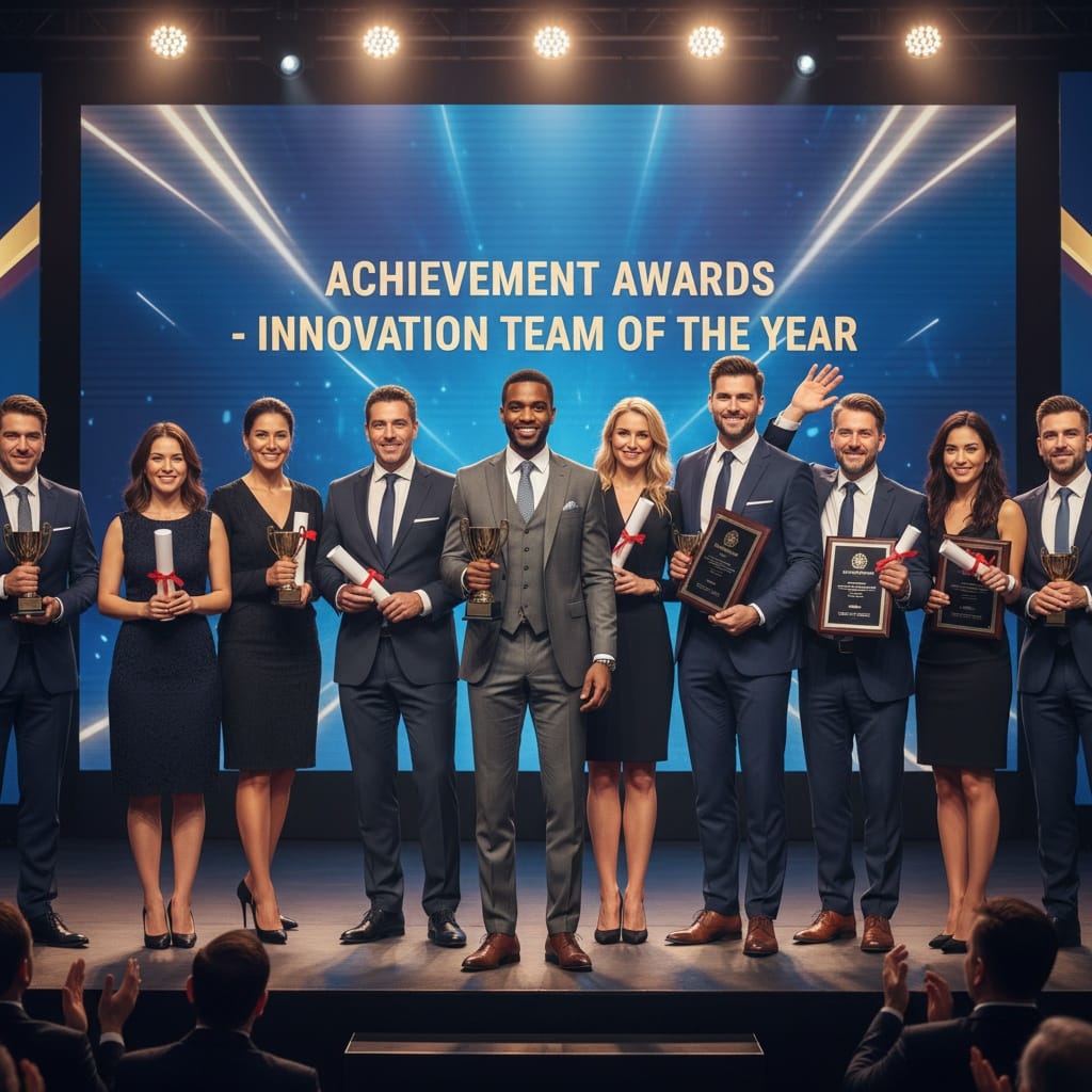 slim black man group winners on stage 98689191